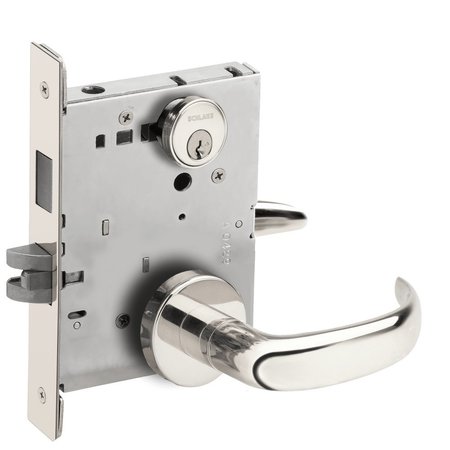 SCHLAGE Corridor Mortise Lock with Deadbolt, 17A Design, Bright Chrome L9456P 17A 625